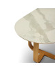 Table à manger fixe Luge Dasras céramique bois chêne H.75 - 9 finitions 3 tailles