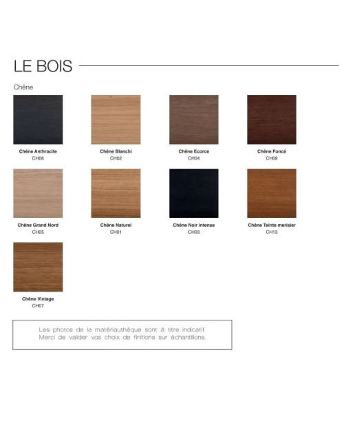 Table à manger fixe Luge Dasras céramique bois chêne H.75 - 9 finitions 3 tailles