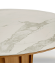 Table à manger fixe Volute Dasras céramique bois chêne ou noyer H.75 - 10 finitions 3 tailles