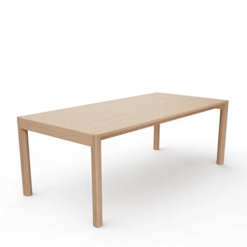 Table à manger fixe Rives Dasras bois chêne ou noyer - 10 finitions 4 tailles