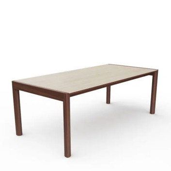 Table à manger fixe Rives Dasras céramique bois chêne ou noyer - 10 finitions 4 tailles