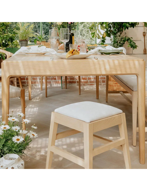 Table à manger fixe Albâtre Dasras bois chêne ou noyer - 10 finitions 8 tailles