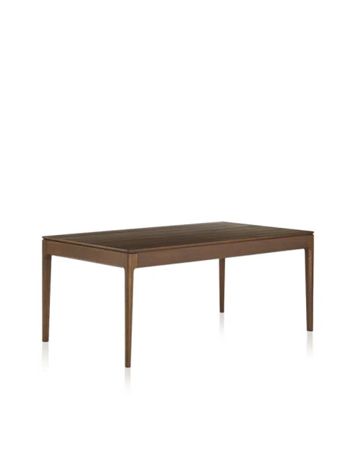 Table à manger fixe Albâtre Dasras bois chêne ou noyer - 10 finitions 8 tailles