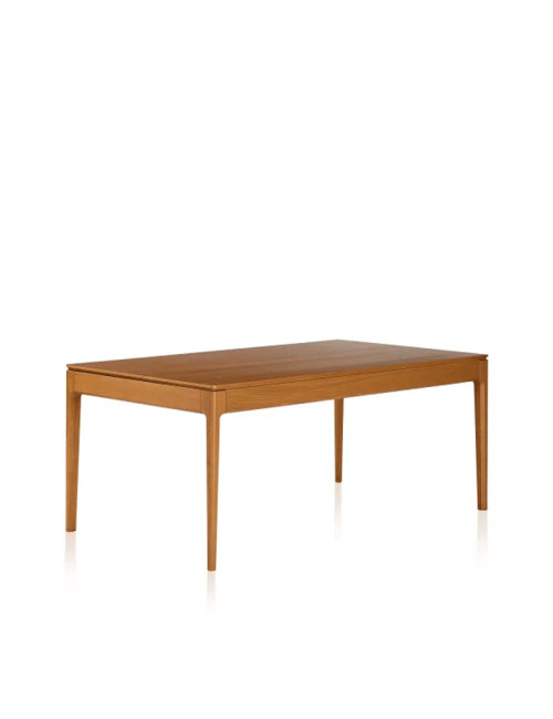 Table à manger fixe Albâtre Dasras bois chêne ou noyer - 10 finitions 8 tailles