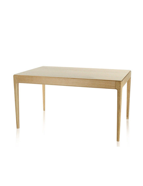 Table à manger fixe Albâtre Dasras bois chêne ou noyer - 10 finitions 8 tailles