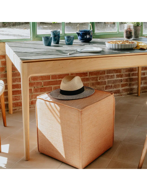 Table à manger fixe Albâtre Dasras céramique bois chêne ou noyer - 10 finitions 8 tailles