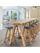 Table à manger fixe Chevron Dasras bois chêne ou noyer - 10 finitions 17 tailles