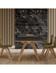 Table à manger fixe Chevron Dasras céramique bois chêne ou noyer - 10 finitions 17 tailles