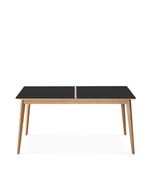 Table à manger fixe Paul Dasras céramique bois chêne ou noyer - 10 finitions 17 tailles