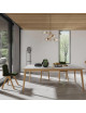 Table à manger fixe Paul Dasras céramique bois chêne ou noyer - 10 finitions 17 tailles