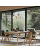 Table à manger fixe Paul Dasras céramique bois chêne ou noyer - 10 finitions 17 tailles