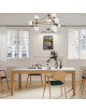 Table à manger fixe Clarté Dasras bois chêne ou noyer - 10 finitions 21 tailles
