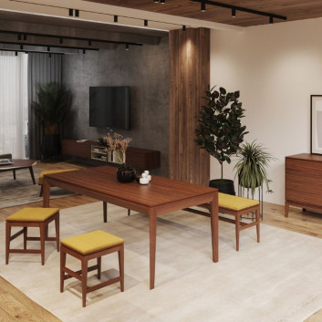 Table à manger extensible Buzz Dasras bois chêne ou noyer - 10 finitions 12 tailles