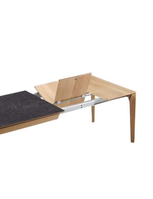 Table à manger extensible Buzz Dasras céramique bois chêne ou noyer - 10 finitions 8 tailles 2 modèles