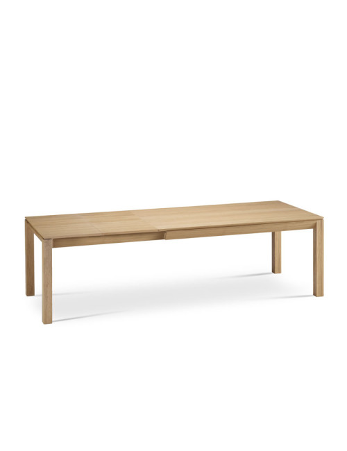 Table à manger extensible Clarté Dasras bois chêne ou noyer - 10 finitions 12 tailles