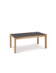 Table à manger extensible Clarté Dasras céramique bois chêne ou noyer - 10 finitions 8 tailles 2 modèles