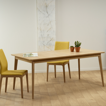 Table à manger extensible Paul Dasras bois chêne ou noyer - 10 finitions 12 tailles