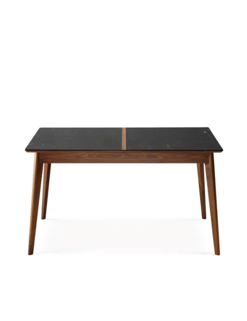 Table à manger extensible Paul Dasras céramique bois chêne ou noyer - 10 finitions 8 tailles