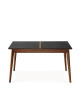 Table à manger extensible Paul Dasras céramique bois chêne ou noyer - 10 finitions 8 tailles