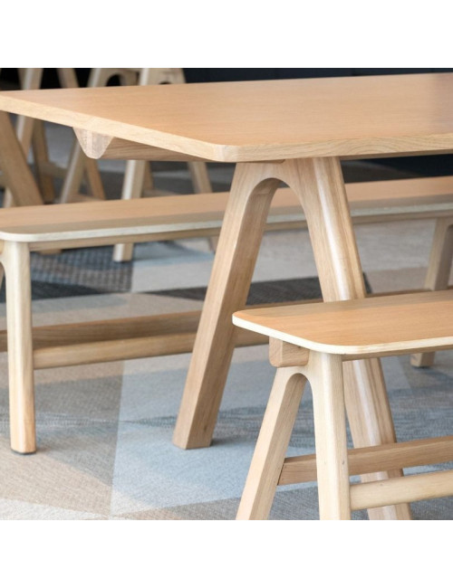 Table à manger extensible Chevron Dasras bois chêne ou noyer - 10 finitions 8 tailles