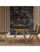 Table à manger extensible Chevron Dasras céramique bois chêne ou noyer - 10 finitions 8 tailles