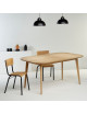 Table à manger extensible Snack Dasras bois chêne ou noyer - 10 finitions 14 tailles