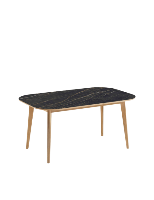 Table à manger extensible Snack Dasras céramique bois chêne ou noyer - 10 finitions 10 tailles