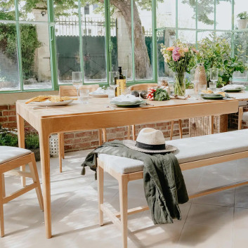 Table à manger extensible Albâtre Dasras bois chêne ou noyer - 10 finitions 8 tailles