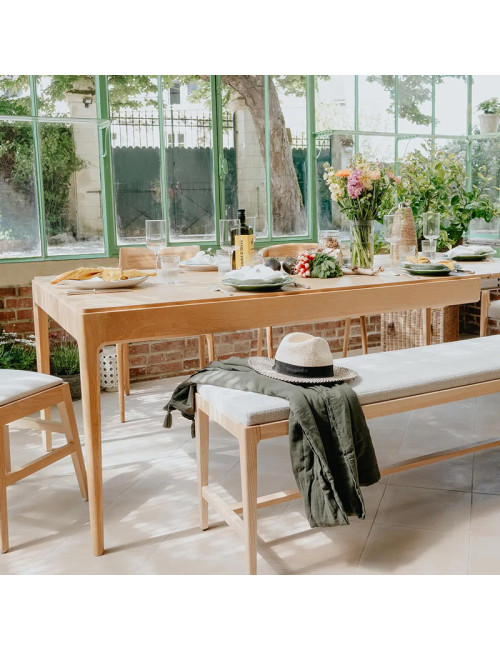 Table à manger extensible Albâtre Dasras bois chêne ou noyer - 10 finitions 8 tailles