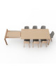Table à manger extensible Rives Dasras bois chêne ou noyer - 10 finitions 3 tailles