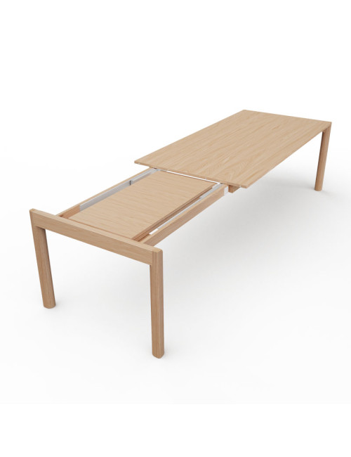 Table à manger extensible Rives Dasras bois chêne ou noyer - 10 finitions 3 tailles