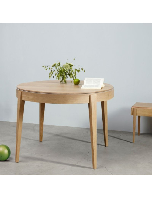 Table à manger extensible Liseré Dasras bois chêne - 9 finitions 3 tailles