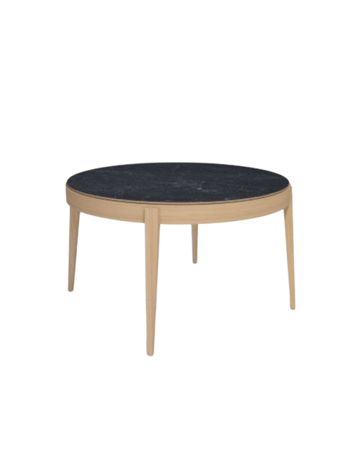 Table à manger extensible Liseré Dasras céramique bois chêne - 9 finitions 3 tailles