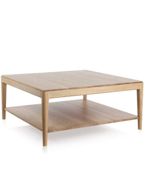 Table basse carrée Albâtre Dasras bois chêne ou noyer - 10 finitions 2 tailles 2 modèles