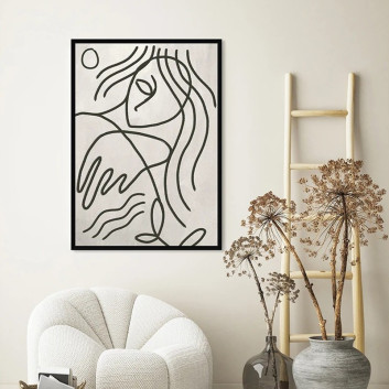 Toile encadrée Neree Pôdevache blanc et noir - 2 tailles