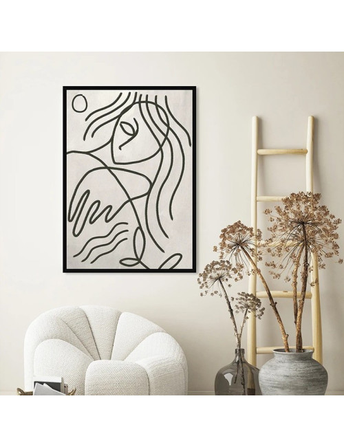 Toile encadrée Neree Pôdevache blanc et noir - 2 tailles