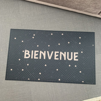 Tapis vinyle personnalisé Bienvenue Pôdevache 49.5x83cm