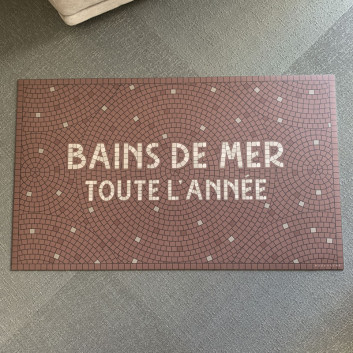 Tapis vinyle personnalisé Bains de mer toute l'année Pôdevache 49.5x83cm