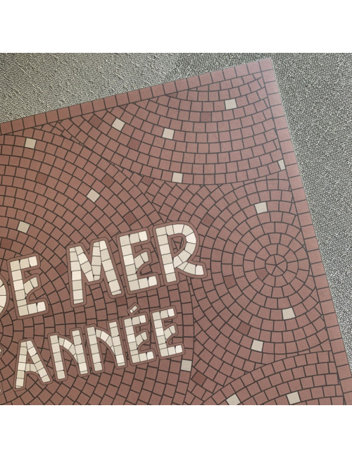 Tapis vinyle personnalisé Bains de mer toute l'année Pôdevache 49.5x83cm