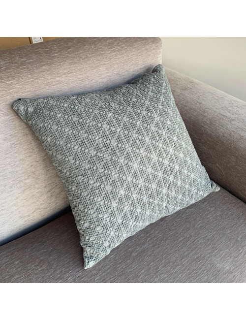 Coussin Everest 45x45 Blanc des Vosges Ardoise gris nid d'abeille