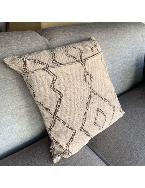 Coussin tressé Pôdevache Evato carré 45x45cm