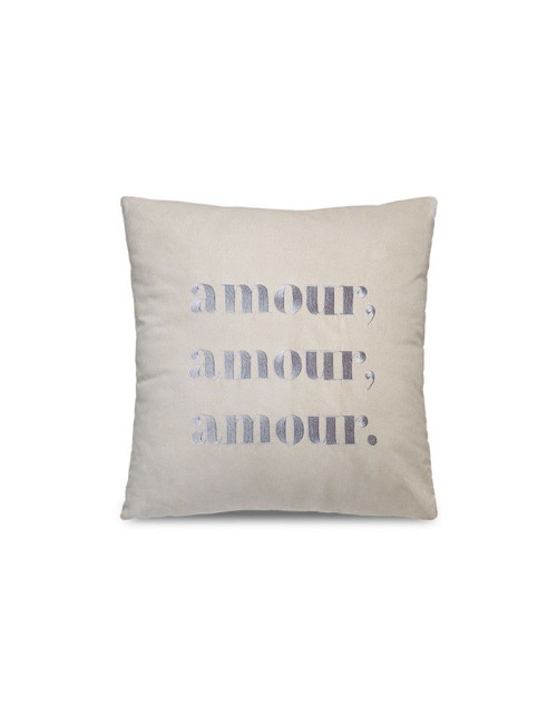 Coussin brodé Amour Pôdevache carré 45x45cm