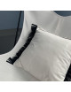 Coussin Unizo Pôdevache peau de pêche carré 45x45cm franges