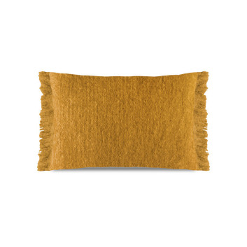 Coussin Mairo Pôdevache mohair rectangulaire 40x60cm curry