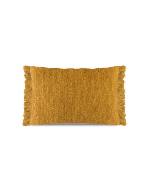 Coussin Mairo Pôdevache mohair rectangulaire 40x60cm curry