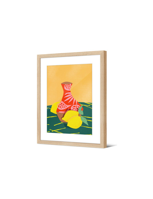 Image encadrée Pôdevache Bilali 30x40cm vase et citron