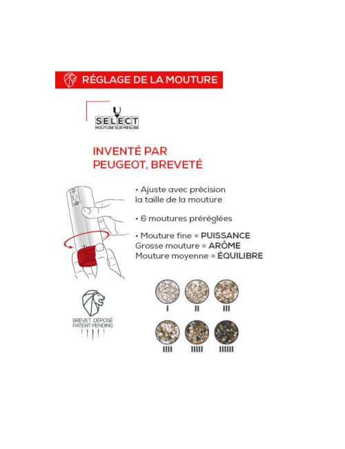 Set coffret Peugeot de 2 moulins électriques à poivre et à sel Line électrique