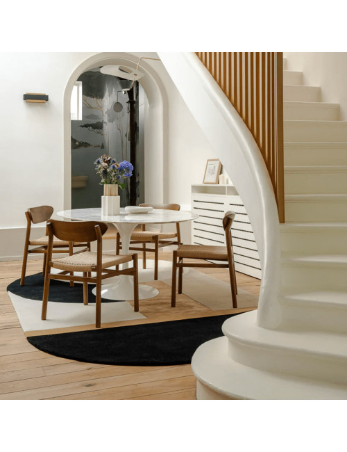 Tapis Bijoux noir blanc Toulemonde Bochart - 2 dimensions