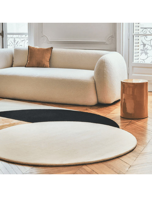 Tapis Bijoux noir blanc Toulemonde Bochart - 2 dimensions