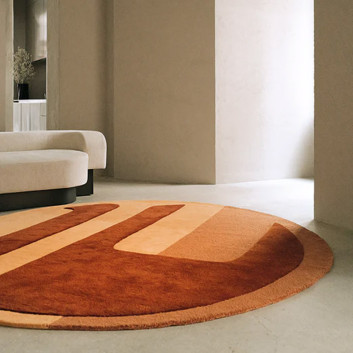 Tapis Nucleus noisette rond Toulemonde Bochart - 250cm